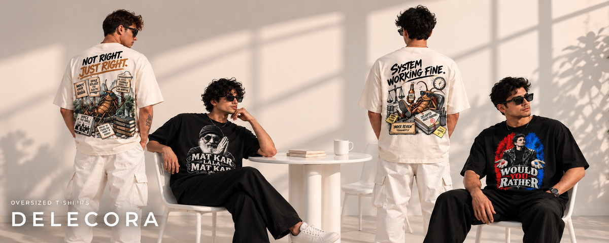Man wearing a Delecora t-shirt outdoors