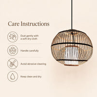 Jharokha P-01 | Handwoven Bamboo Pendant Lamp — view 2