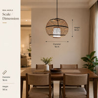 Jharokha P-01 | Handwoven Bamboo Pendant Lamp — view 6