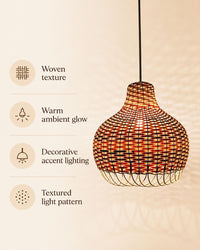 Surahi P-02 | Handwoven Cane Pendant Lamp — view 5