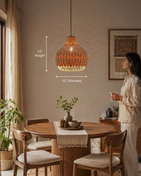 Surahi P-02 | Handwoven Cane Pendant Lamp — view 2