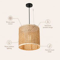 Baithak P-04 | Natural Woven Pendant Lamp — view 5