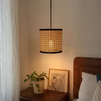 Darbar P-05 | Black-Rim Cane Pendant Lamp — view 1
