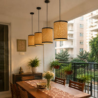 Darbar P-05 | Black-Rim Cane Pendant Lamp — view 2