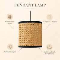 Darbar P-05 | Black-Rim Cane Pendant Lamp — view 3