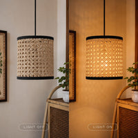 Darbar P-05 | Black-Rim Cane Pendant Lamp — view 4