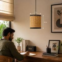 Darbar P-05 | Black-Rim Cane Pendant Lamp — view 6
