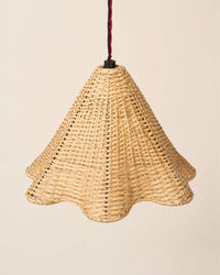 Shamiana P-03 | Scalloped Rattan Pendant Lamp — view 2