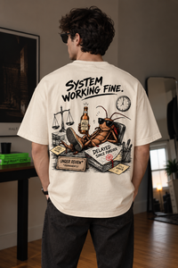 System Working Fine Oversized T-Shirt — view 2