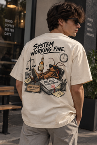 System Working Fine Oversized T-Shirt — view 5