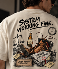 System Working Fine Oversized T-Shirt — view 3