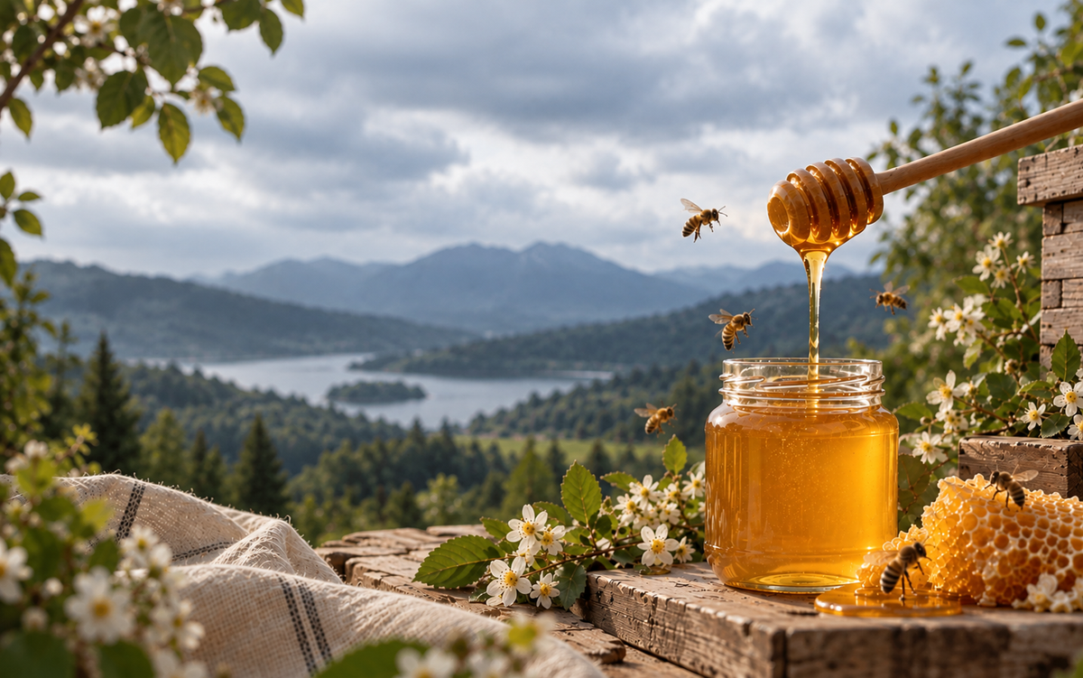 A jar of raw Delecora honey