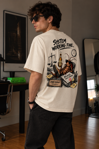 System Working Fine Oversized T-Shirt — view 4